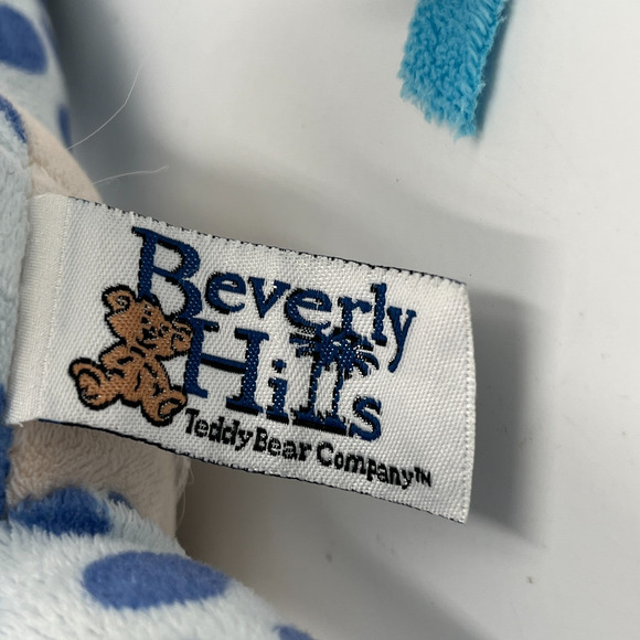 Beverly Hills Teddy Bear Gitzy Blue Cream Giraffe Plush Lovey 10” Rattle - Picture 9 of 10